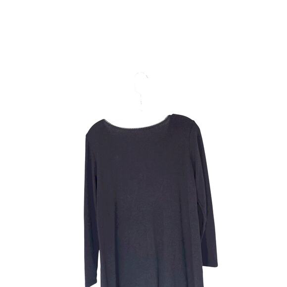 Black V-Neck Basic Casual Lace Trim Elena Gilbert Top Dainty Stretch Everyday - Picture 7 of 12